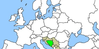 Kart over Bosnia beliggenhet på 