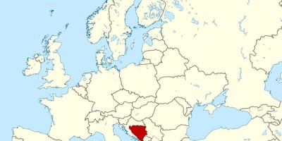 Kart over Bosnia plassering på verden